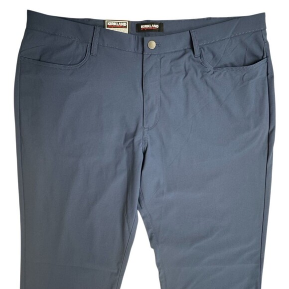Kirkland Signature Mens 42x34 Blue Commuter Pants Dress Casual Trousers - Picture 2 of 6